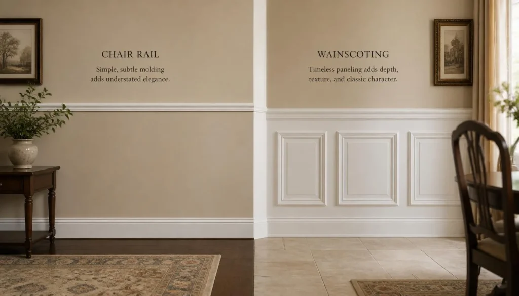 Chair Rail vs. Wainscoting