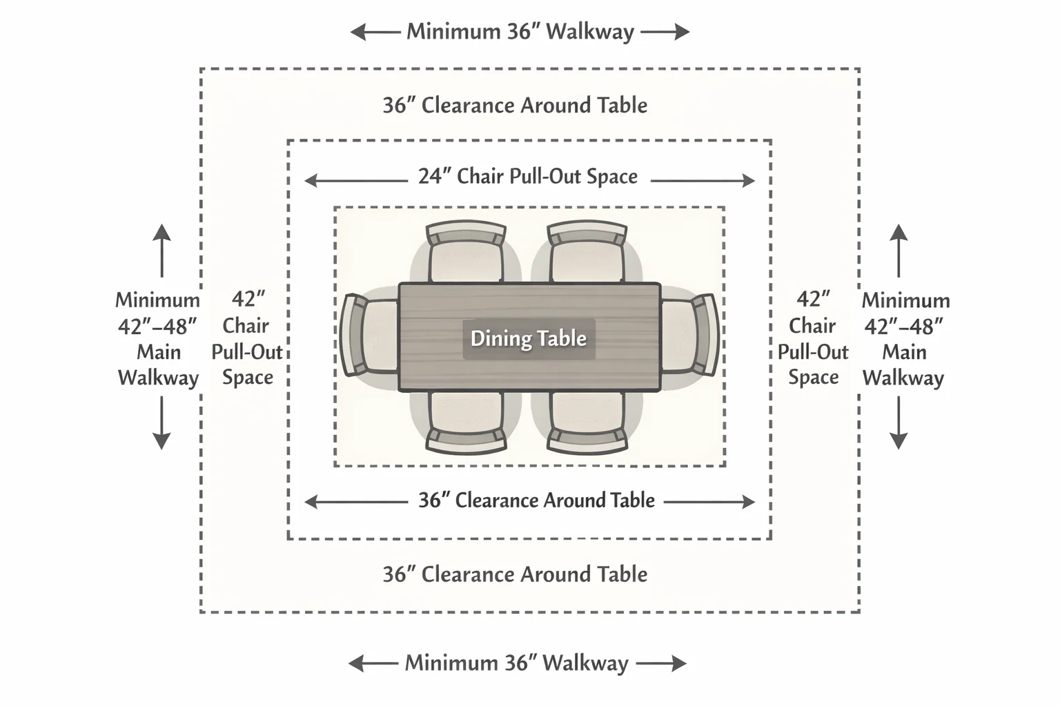 Chair Pull-Out Clearance Diagram