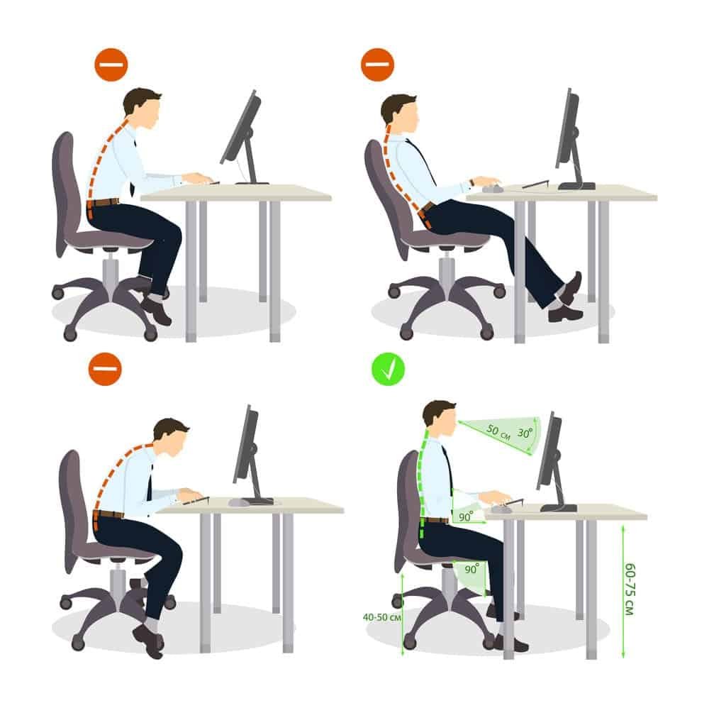 ergonomic office chair setup posture