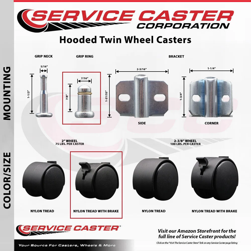 grip ring vs push in caster stem