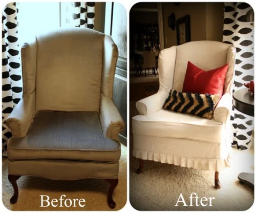 full reupholstery vs slipcover comparison