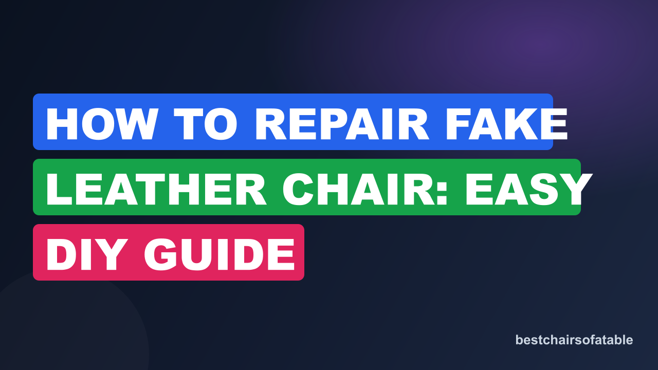 How to Repair Fake Leather Chair: Easy DIY Guide